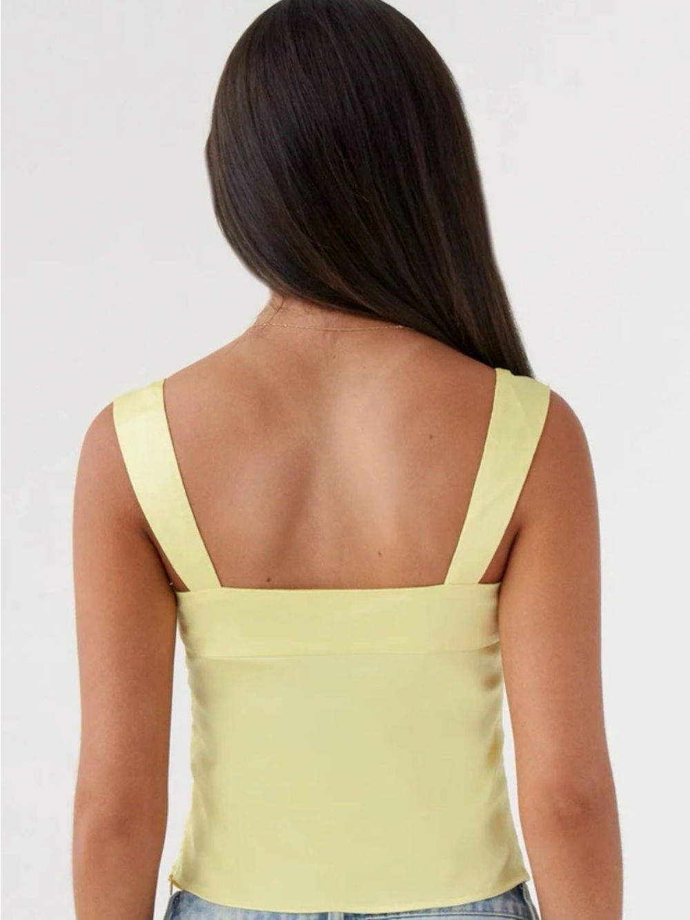Peppermayo Lylah Yellow Satin top. Sz 10 - Picture 2 of 6